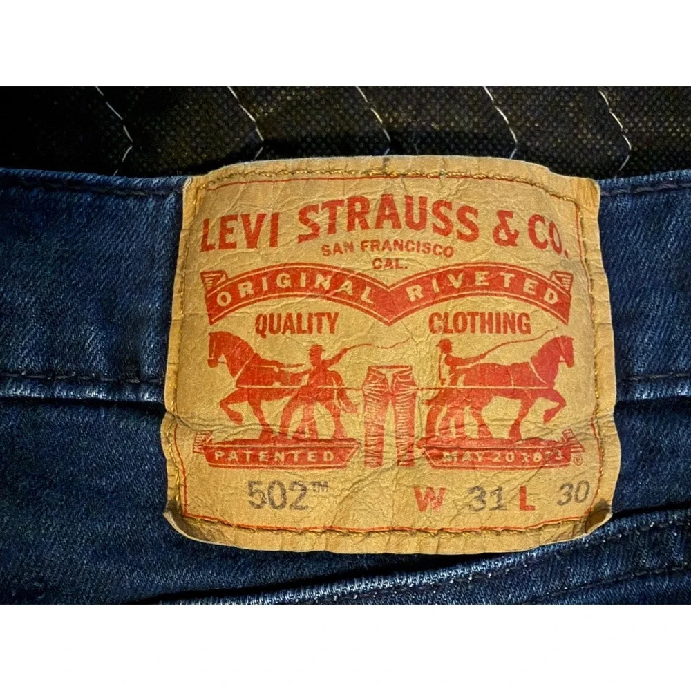 Levi's 502 Taper Jeans Mens 31x30 Dark Wash Red Tab All Seasons Tech Denim